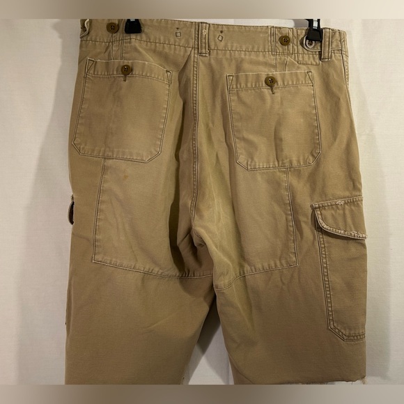 American Eagle Combat Trouser Distressed Tan Cargo Shorts Size 36 - Picture 3 of 10